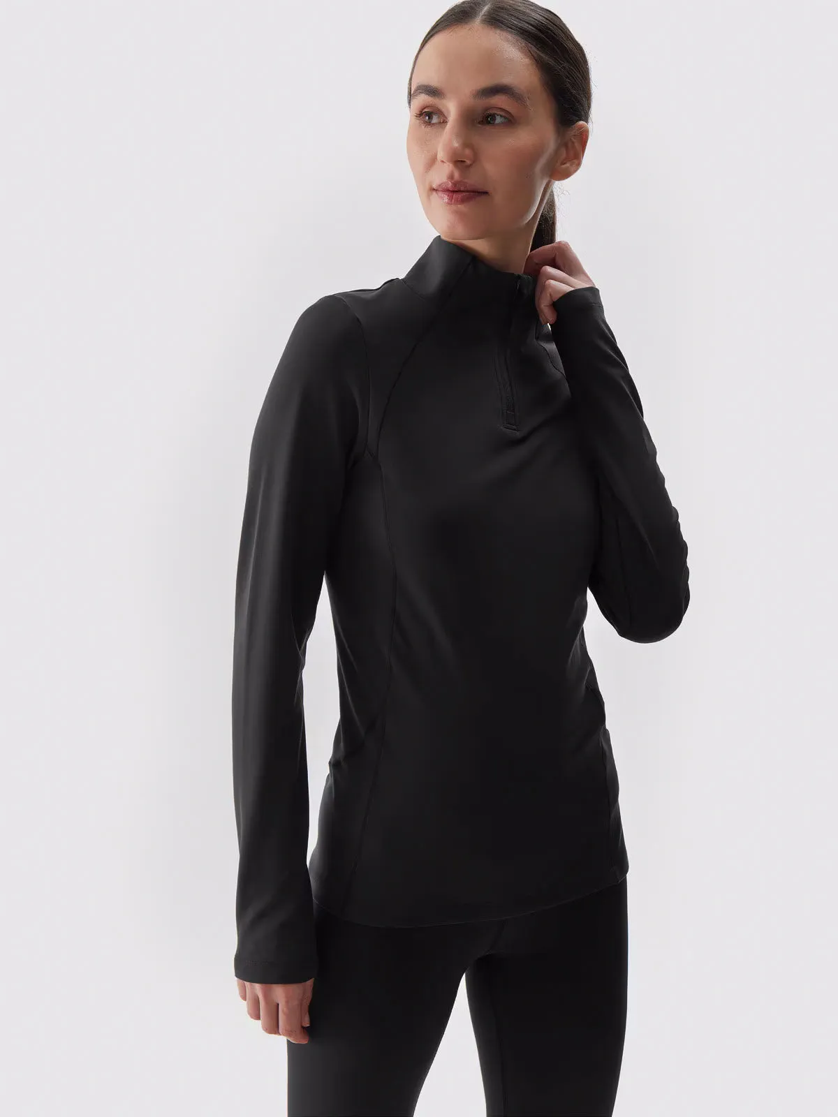 4F Black thermal jersey for woman