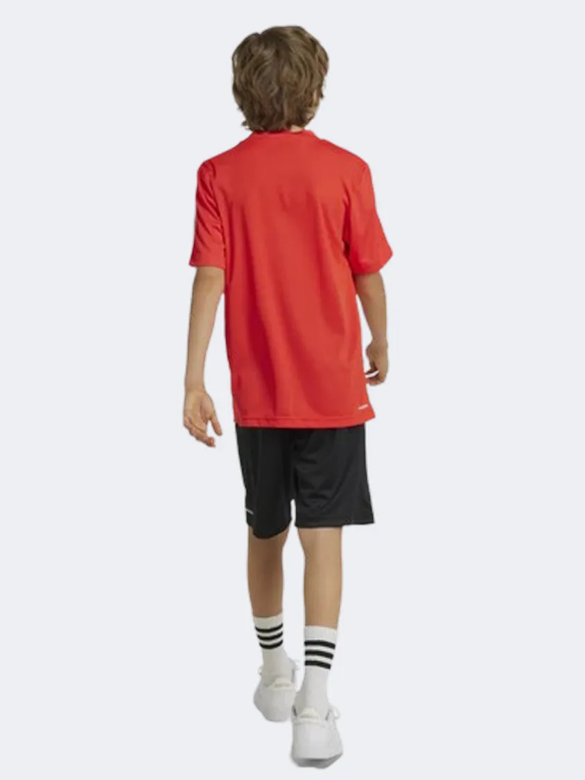 Adidas Essential 3 Stripes Kids-Boys Sportswear Set Bright Red/White