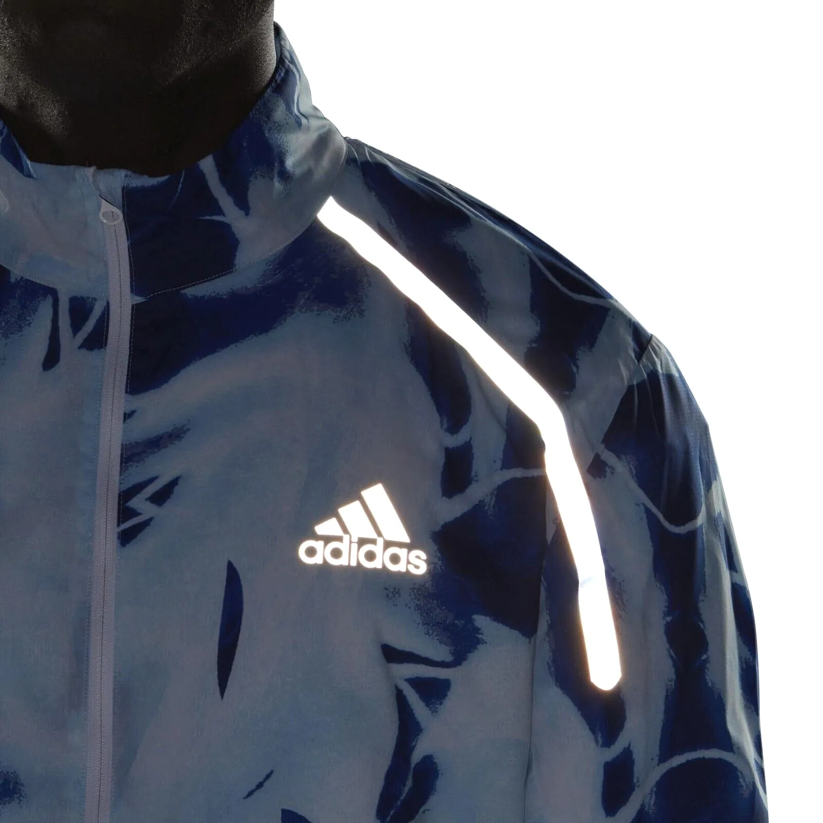 adidas Marathon Running Jacket Mens Fitness Lightweight WIND.RDY Black Blue