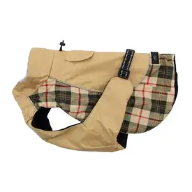 Alpine All-Weather Dog Coat - Beige Plaid