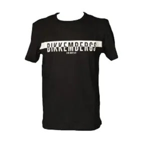 Bikkembergs HALF LOGO T-Shirt Maniche Corte In Cotone Nero