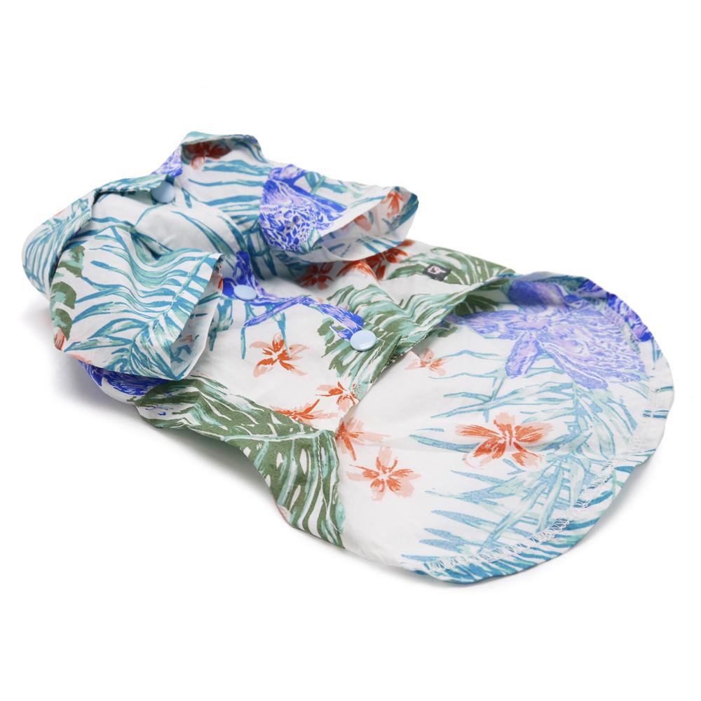 Blue Leafy Dog Shirt