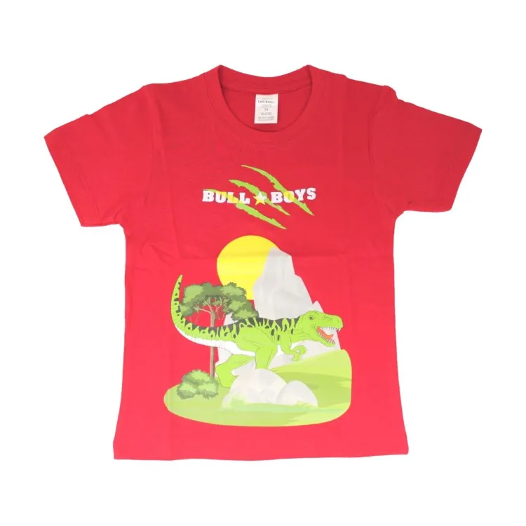 Bull Boys T REX T-Shirt Dinosauro Bambino Rosso