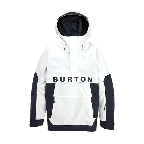 Burton 2024 Men's Frostner 2L Anorak Jacket - Stout White/True Black