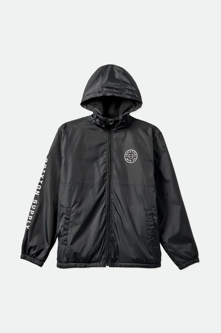 Claxton Crest Lined Hood Jacket - Black/Black