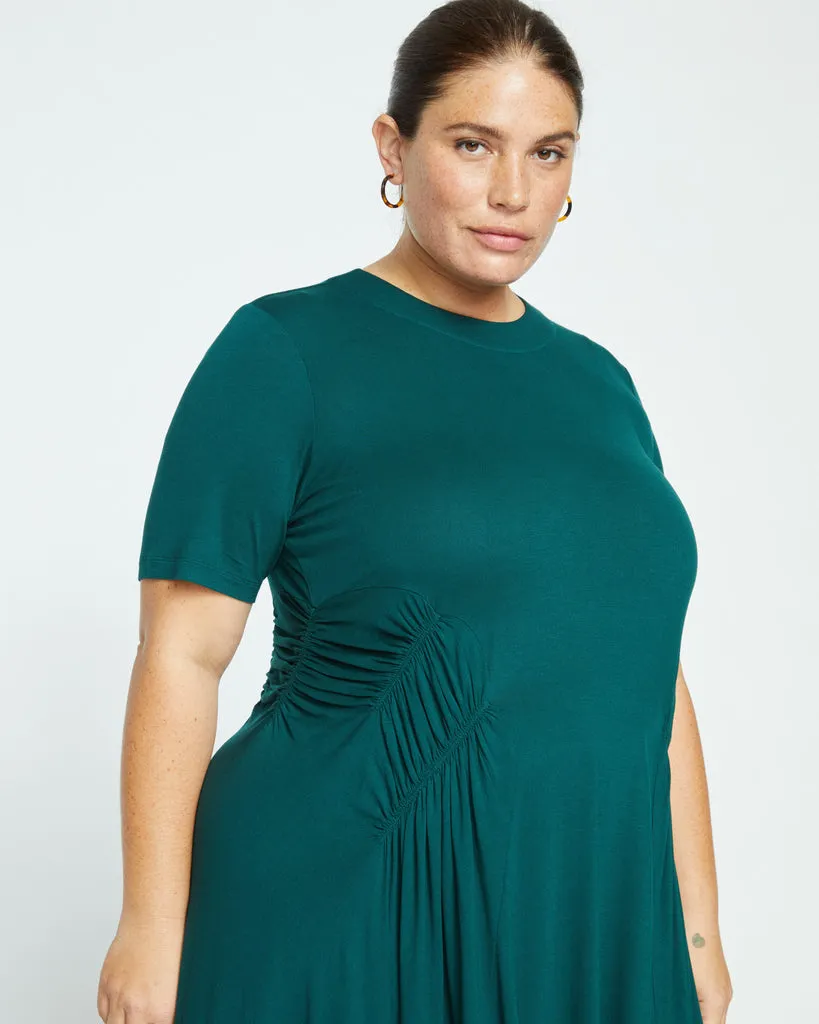 Devi Liquid Jersey Dress - Forest Green