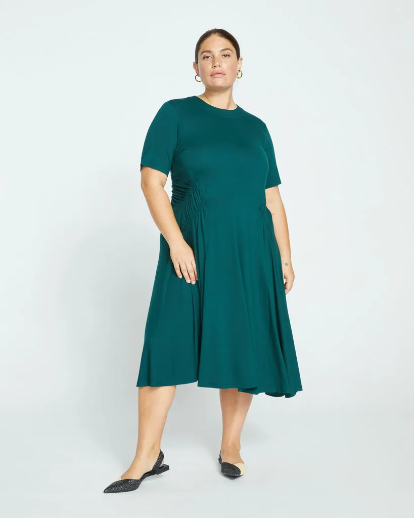 Devi Liquid Jersey Dress - Forest Green