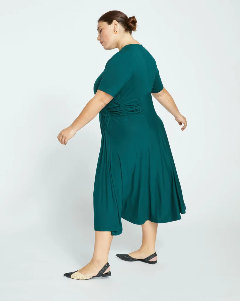 Devi Liquid Jersey Dress - Forest Green