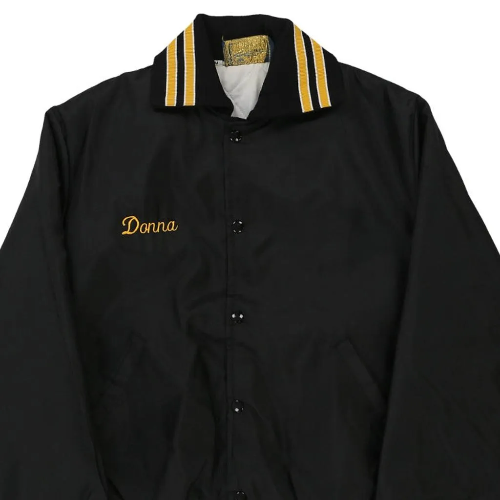 Donna Gem Sportswear Baseball Jacket - Medium Black Nylon