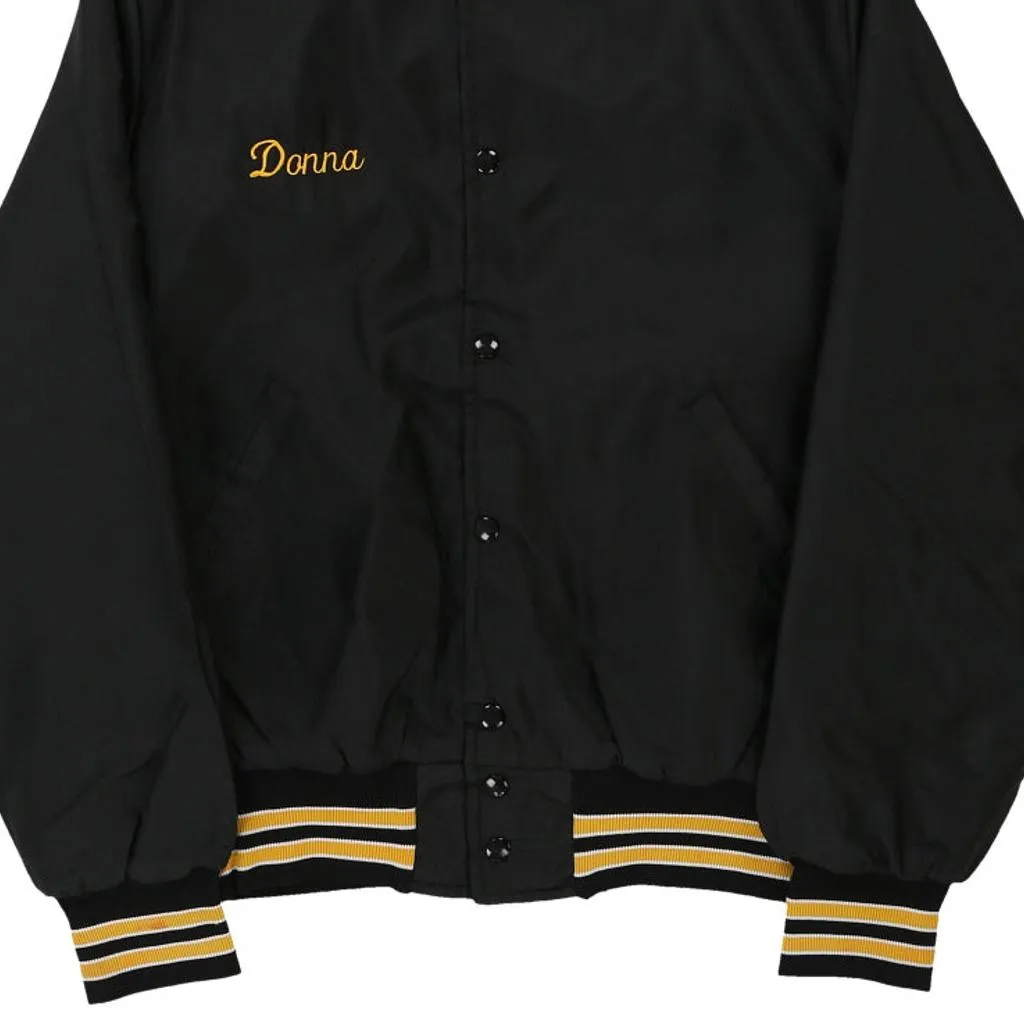 Donna Gem Sportswear Baseball Jacket - Medium Black Nylon