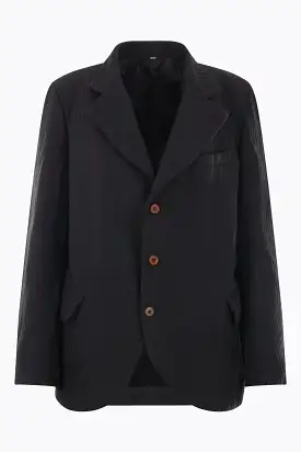 double-breasted technical fabric jacket with internal inserts