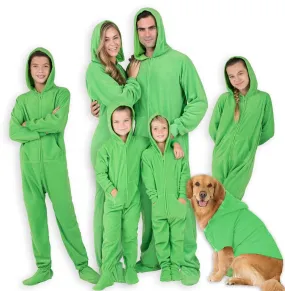 Footed Pajamas Co. Family Matching Emerald Green Hoodie Fleece Onesie*