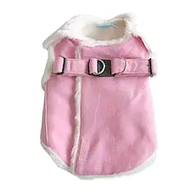 Furry Winter Harness Coat - Pink