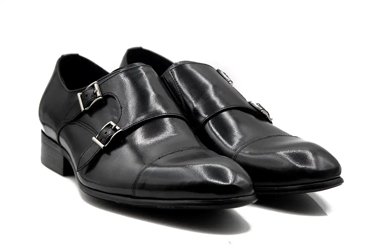 GARDON | Black Leather Double Monkstrap