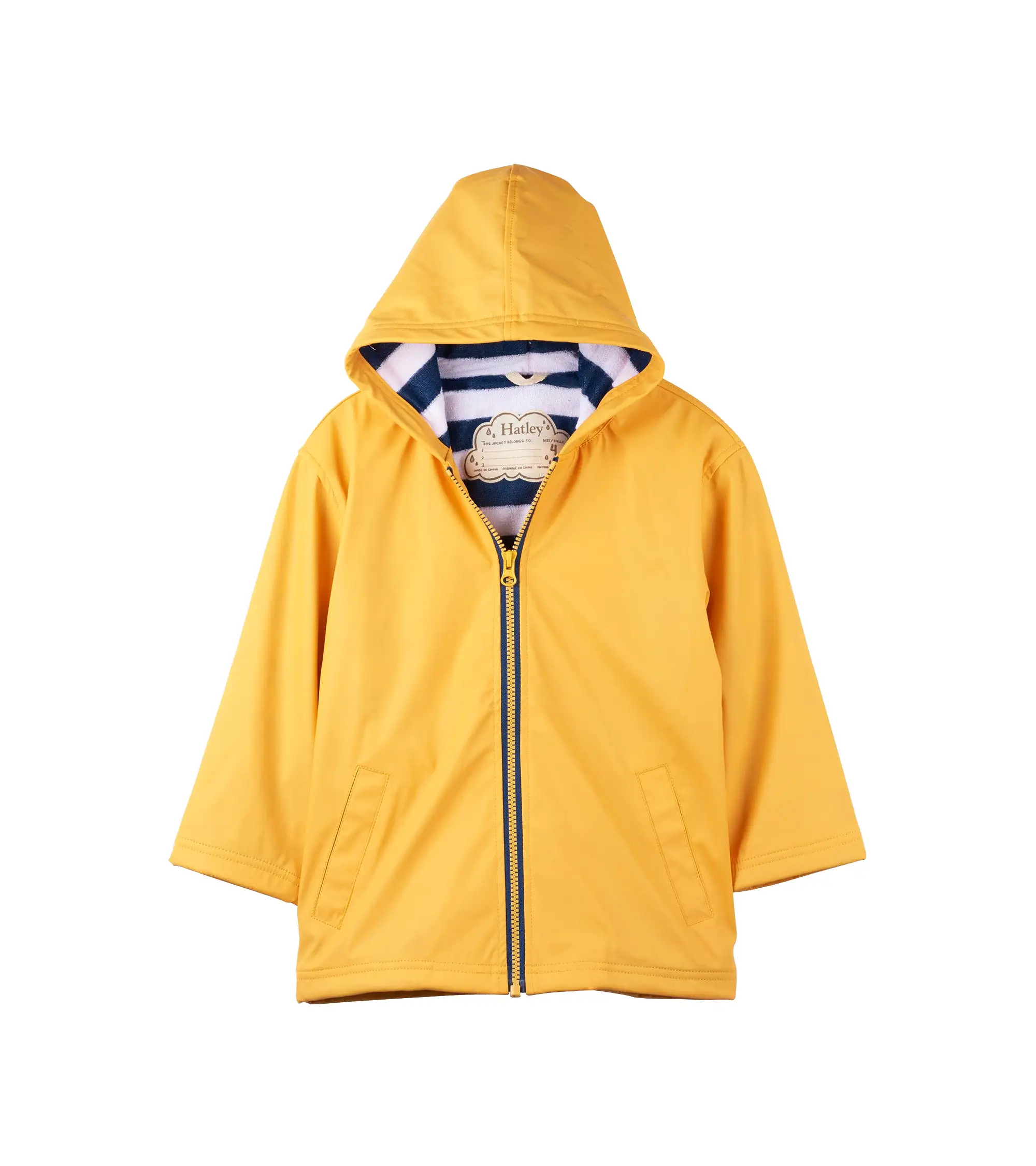 Hatley Yellow with Navy Stripe Lining Raincoat