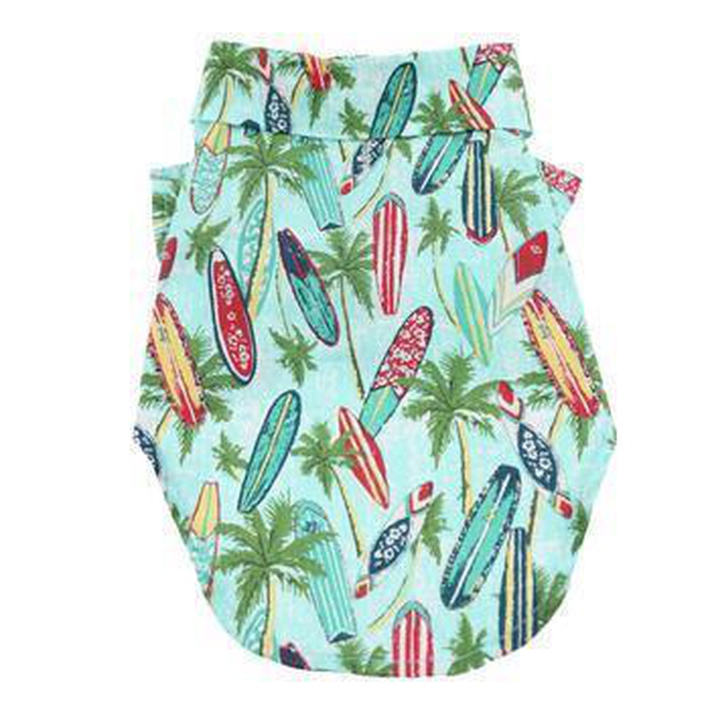 Hawaiian Custom Dog Shirt - Surfboards and Palms