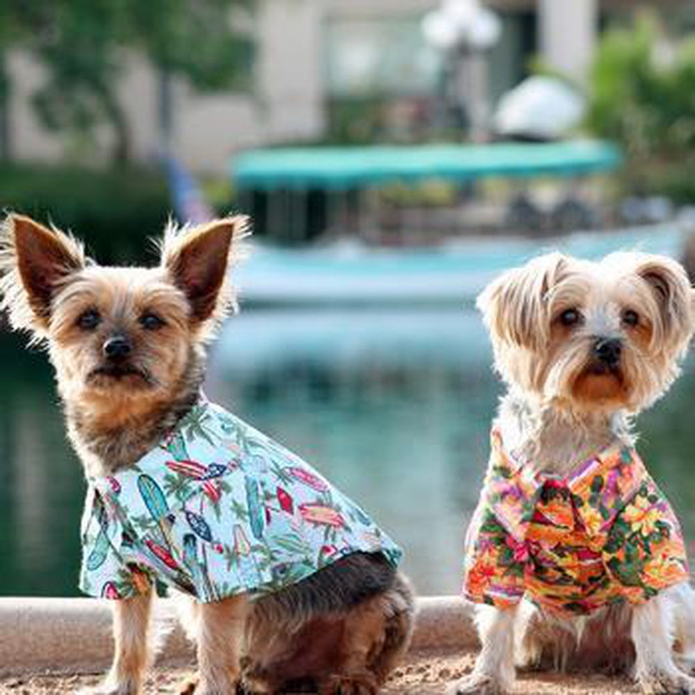 Hawaiian Custom Dog Shirt - Surfboards and Palms