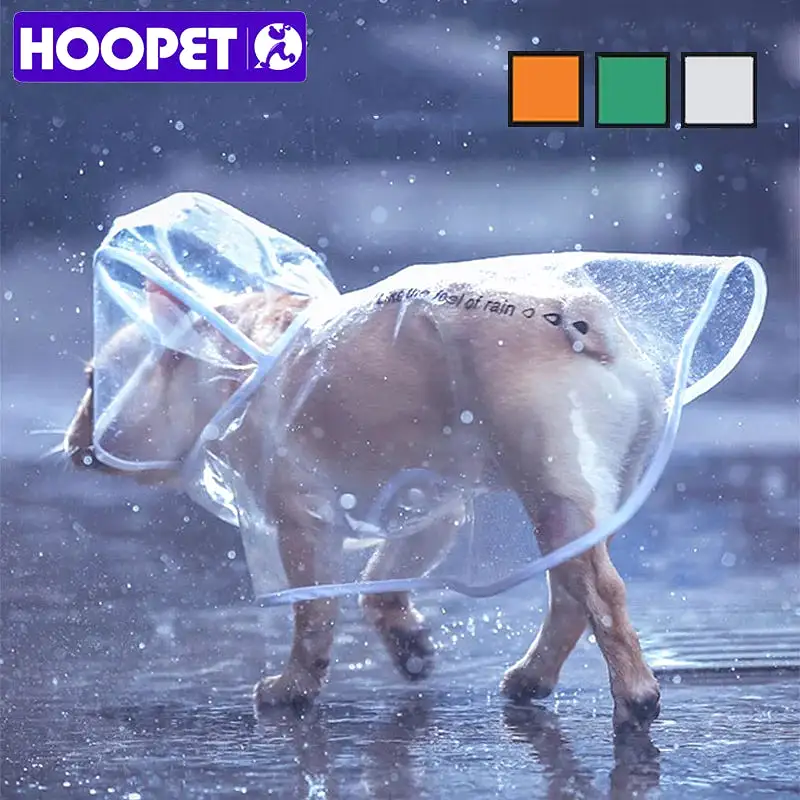 HOOPET Pet Raincoat Dog Raincoat Pet Clothes Transparent Raincoat Light Clothes Waterproof Small Dog Raincoat  with hood