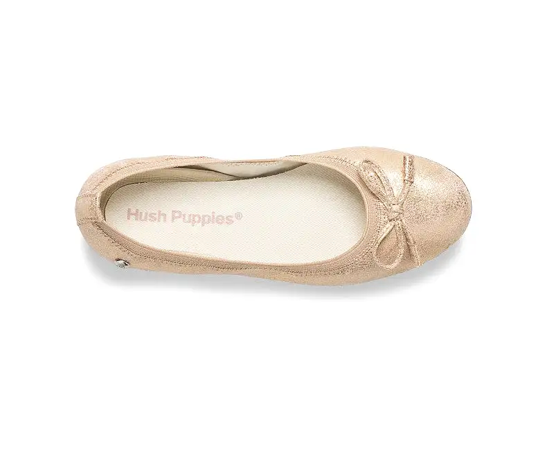 Hush Puppies Rose Gold Josie Children’s Flat