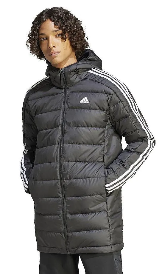 jacket adidas Performance Essentials 3 Stripes Down Hooded - Black - men´s