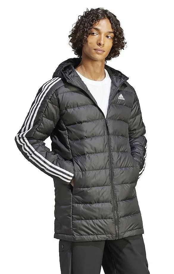 jacket adidas Performance Essentials 3 Stripes Down Hooded - Black - men´s