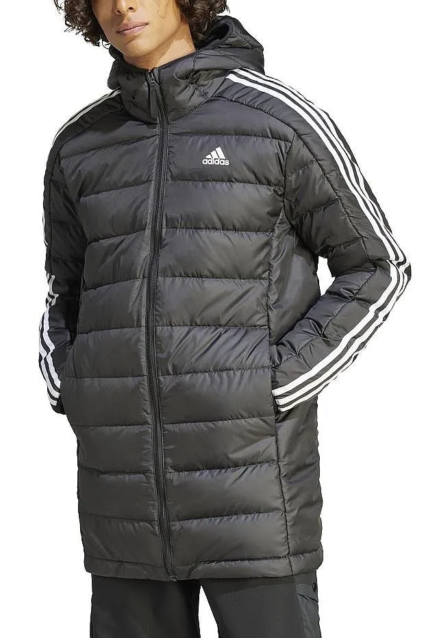 jacket adidas Performance Essentials 3 Stripes Down Hooded - Black - men´s