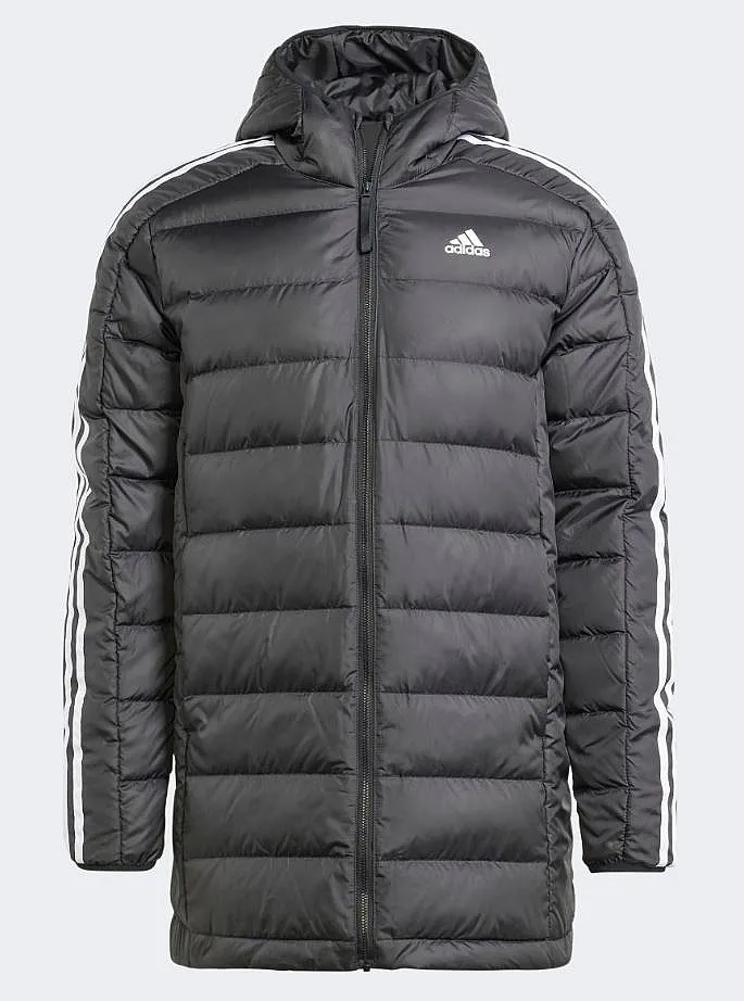 jacket adidas Performance Essentials 3 Stripes Down Hooded - Black - men´s