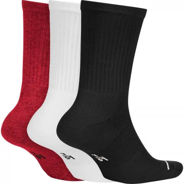 Jordan - Accessories - Jumpman Crew Socks 3pk - Black/White/Gym Red