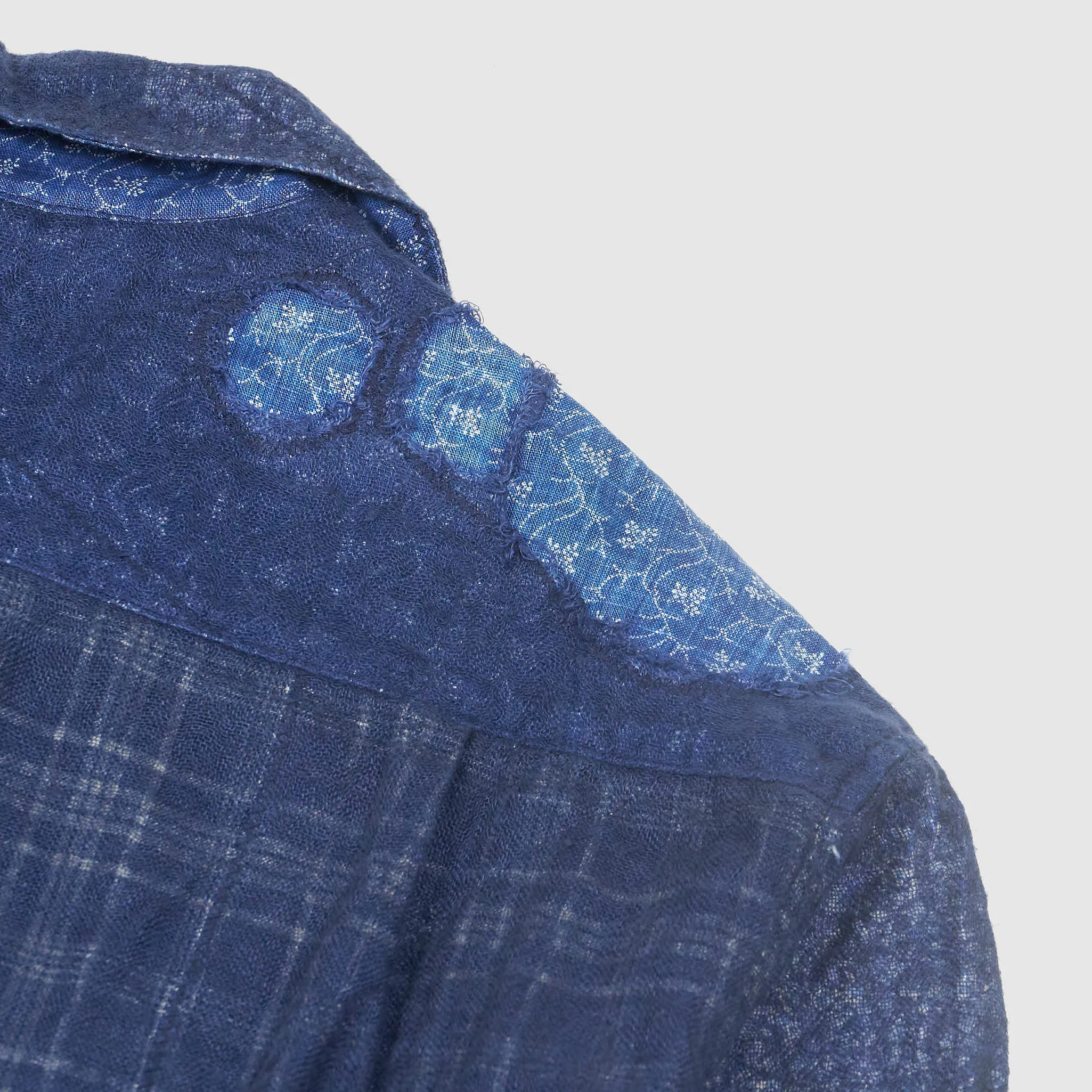 Kapital Indigo Patchwork Nora-Dot Board Shirt