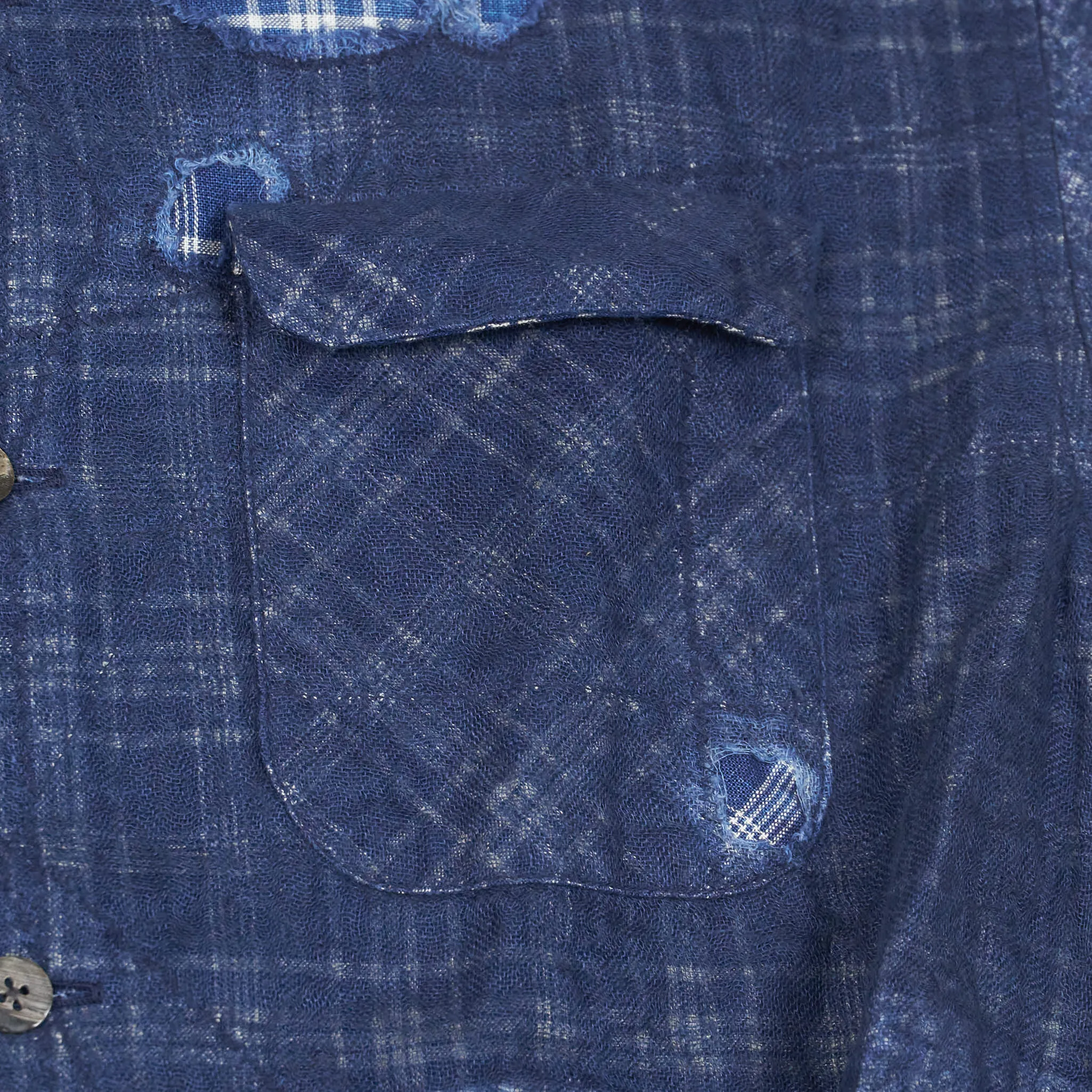 Kapital Indigo Patchwork Nora-Dot Board Shirt