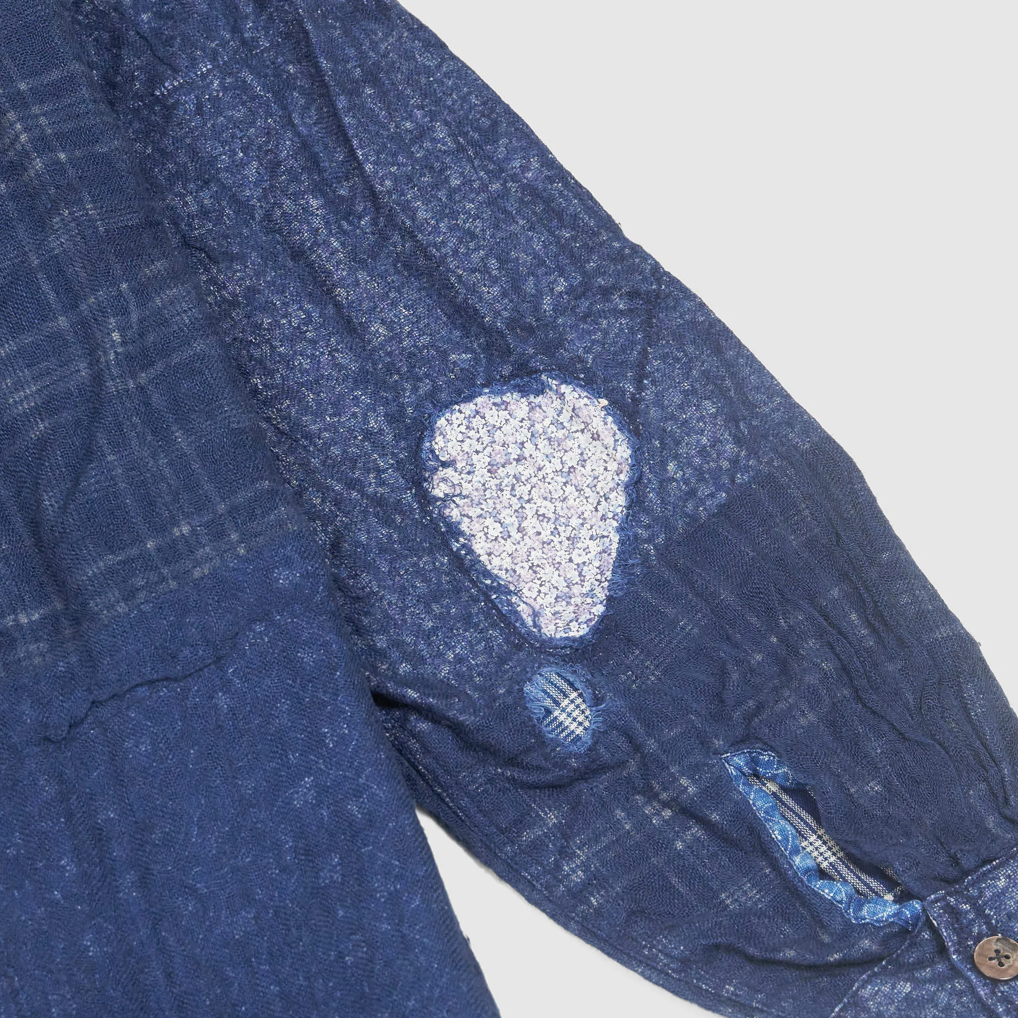 Kapital Indigo Patchwork Nora-Dot Board Shirt