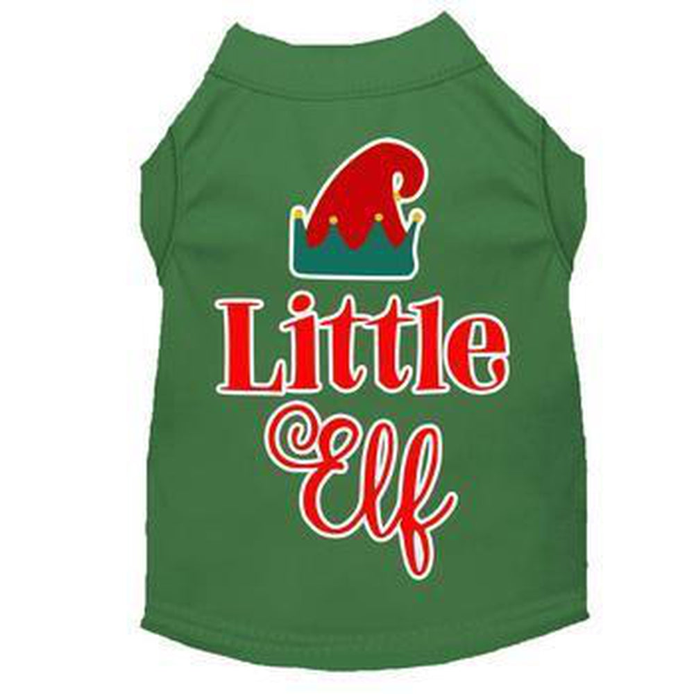 Little Elf Christmas Dog T-Shirt - Green