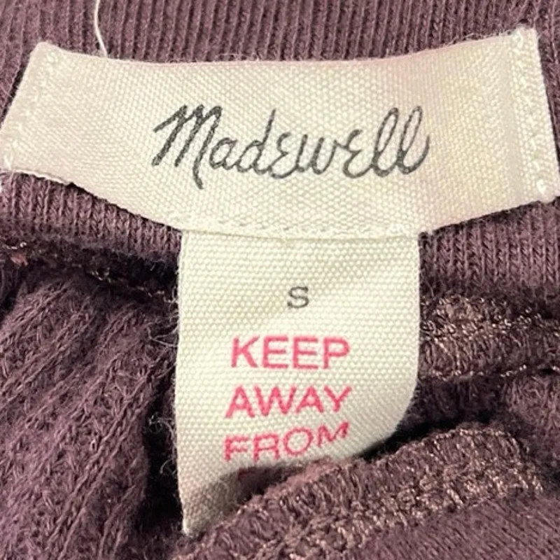 Madewell Purple Waffle Knit Long Sleeve Top & Pants Sleepwear Pajamas Set Size S