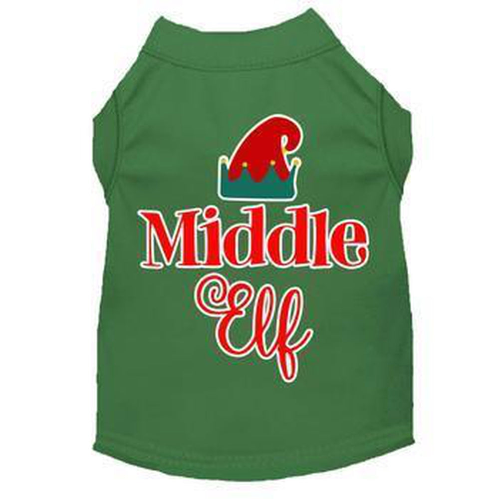 Middle Elf Christmas Dog T-Shirt - Green