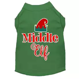 Middle Elf Christmas Dog T-Shirt - Green