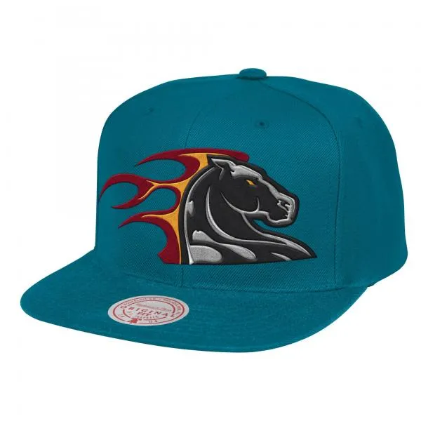 MITCHELL & NESS - Accessories - Detroit Pistons HWC Script Logo Remix Snapback - Teal