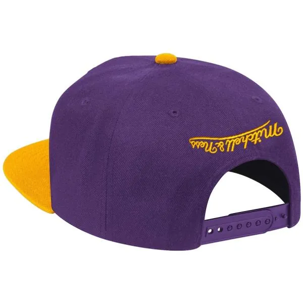 MITCHELL & NESS - Accessories - Los Angeles Lakers HWC Upside Down Snapback - Purple/Yellow