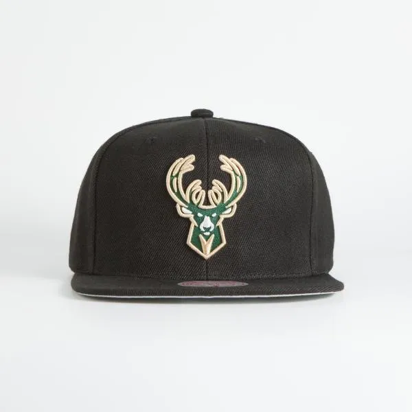 MITCHELL & NESS - Accessories - Milwaukee Bucks Basic Snapback - Black