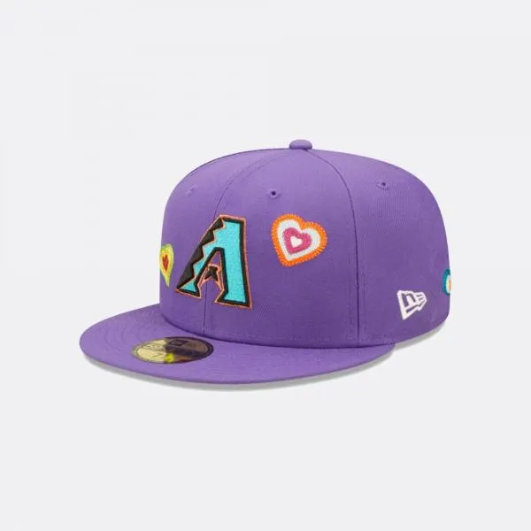 NEW ERA - Accessories - Arizona Diamondbacks Chainstitch Heart Fitted - Purple/Pink