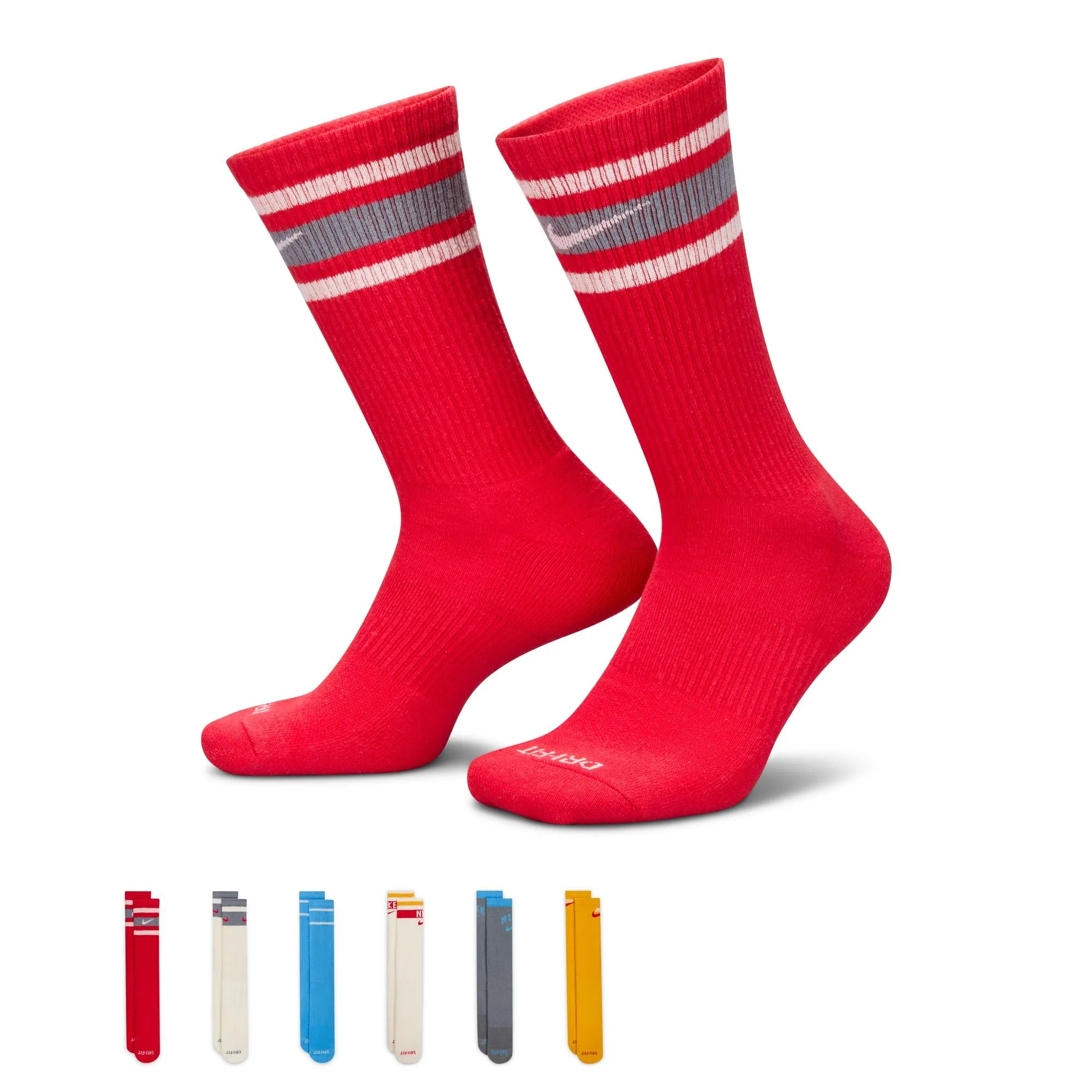 Nike - Accessories - Everyday Plus Cushion Crew Socks (6pk) - Multi-Color