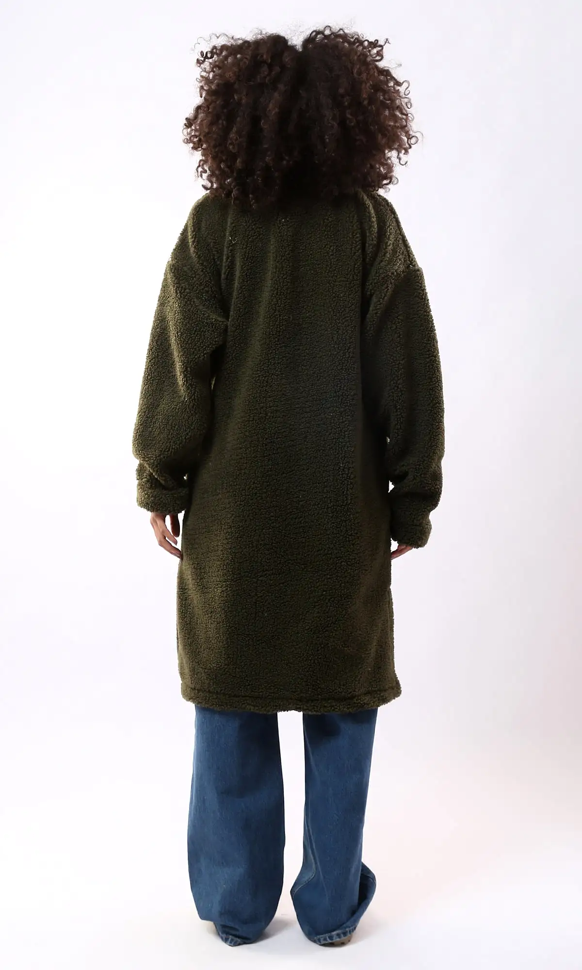 O175362 Olive Wool Full Buttons Coziness Coat