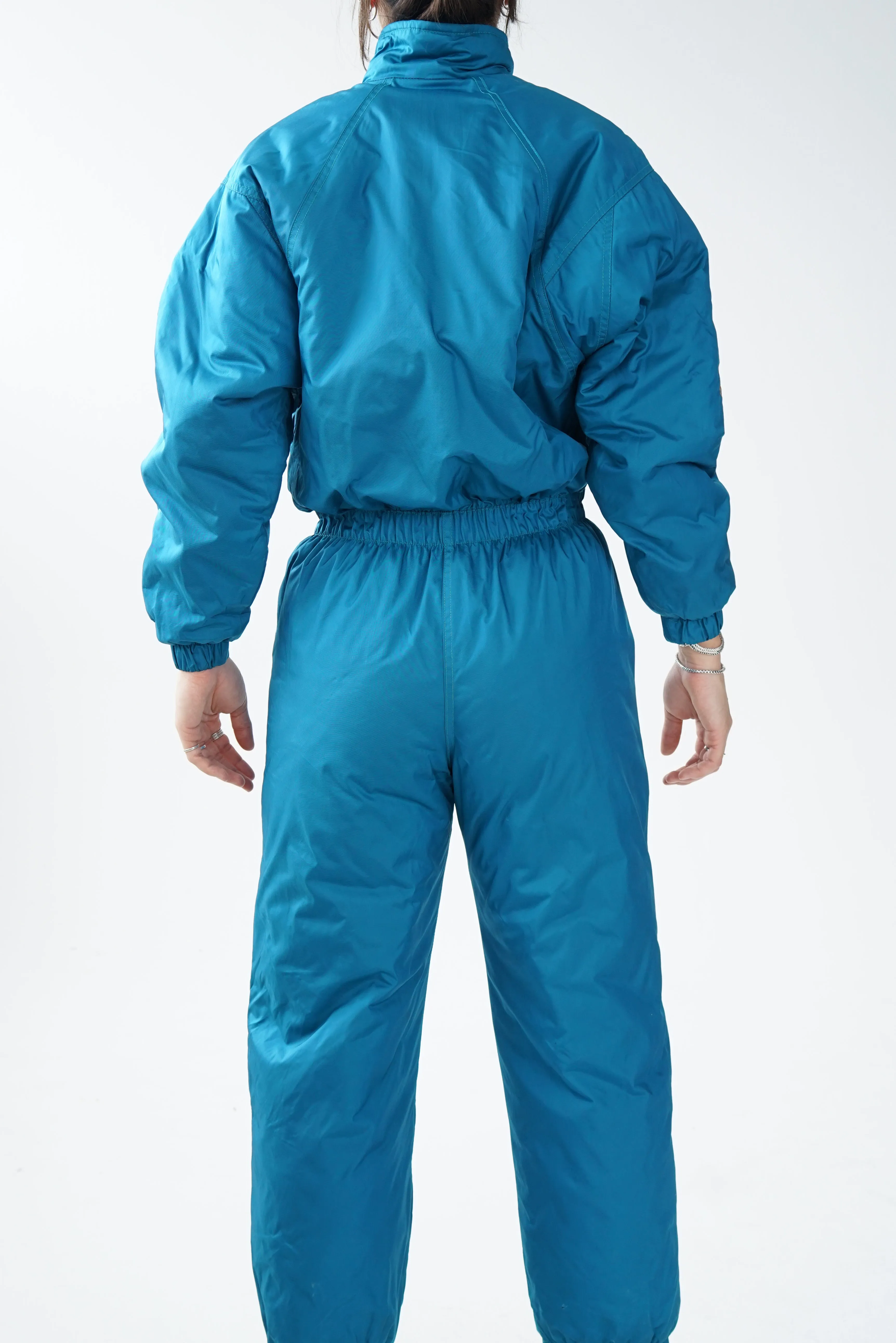 One piece vintage Ozone ski suit, snow suit turquoise unisex taille S-M (16ans)