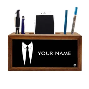 Personalized Wooden desktop organizer - Suit Up