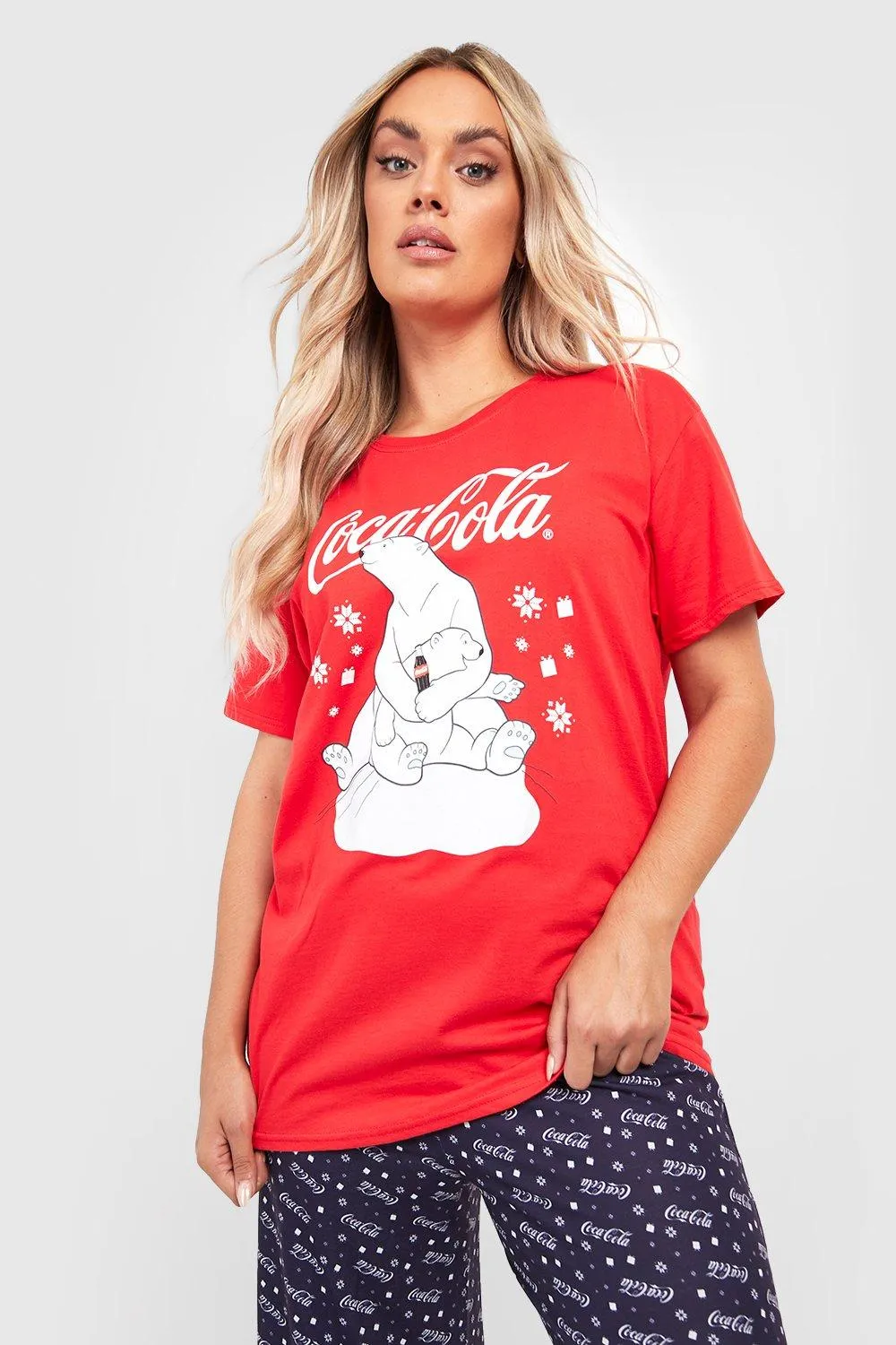 Plus Christmas Coca-Cola Pants Pajamas