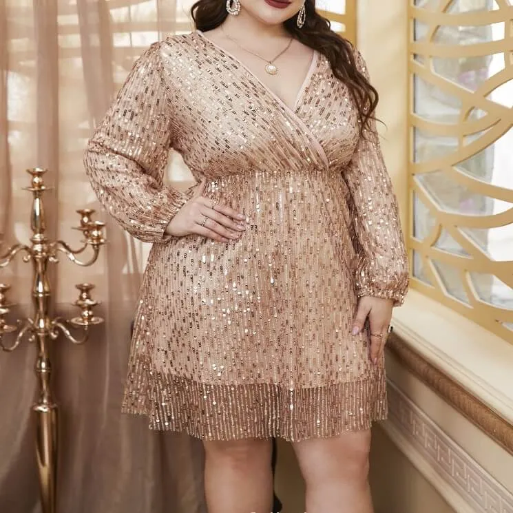 Plus Size Sequin Wedding Dress | Chic Lover - Plus Size Clothing