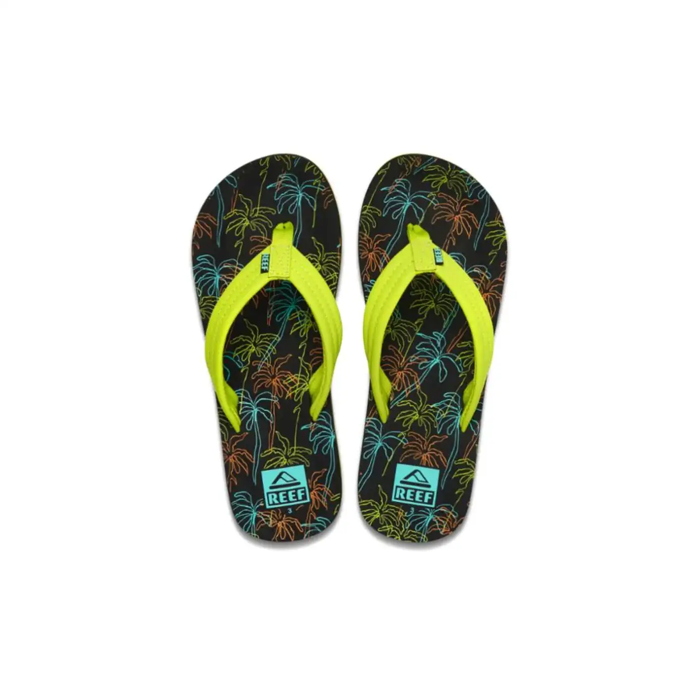 Reef Neon Palm Ahi Youth Sandal