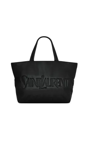 Saint Laurent Tote In Nappa Lambskin - Black