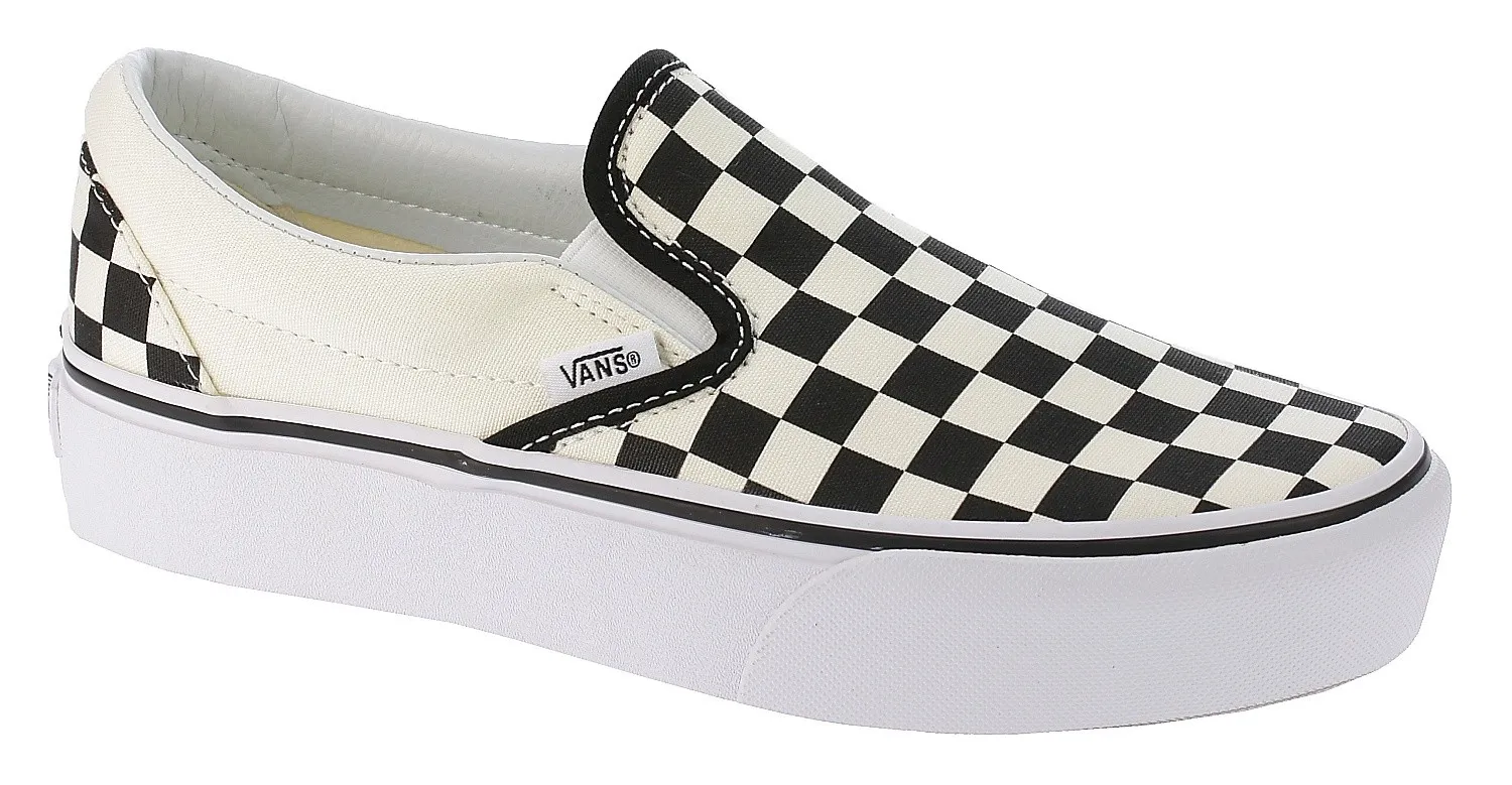 shoes Vans Classic Slip-On Platform - Black And White Checker/White