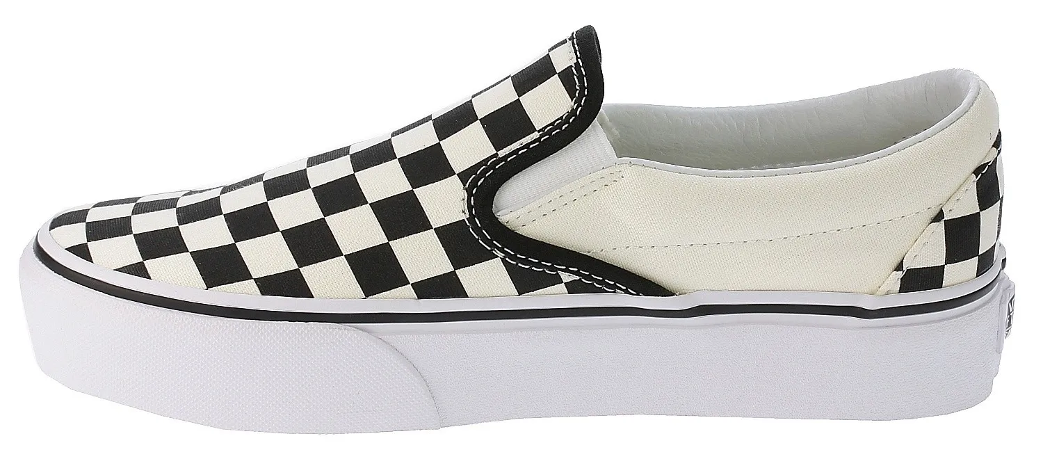 shoes Vans Classic Slip-On Platform - Black And White Checker/White