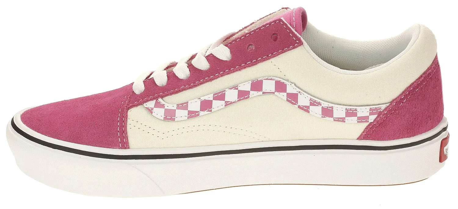 shoes Vans ComfyCush Old Skool - Sidestripe Check/Carmine Rose/True White